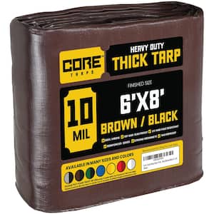 6 ft. x 8 ft. Brown/Black 10 Mil Heavy Duty Polyethylene Tarp, Waterproof, UV Resistant, Rip and Tear Proof