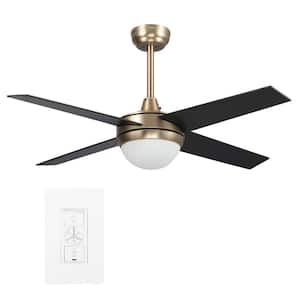 Nova II 48 in. Integrated LED Indoor Gold Smart Ceiling Fan with Light Kit & Wall Control, Works with Alexa/Google Home