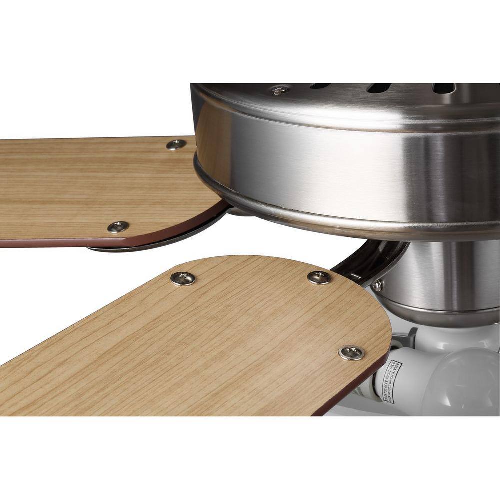 Brushed Nickel 52" Ceiling Fan with Reversible Blades and Light Kit