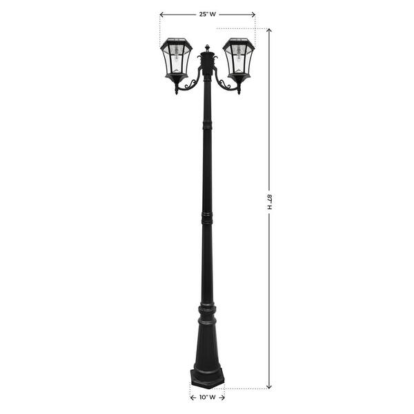 GAMA SONIC Victorian Bulb 2-Head Outdoor Waterproof Solar Lamp