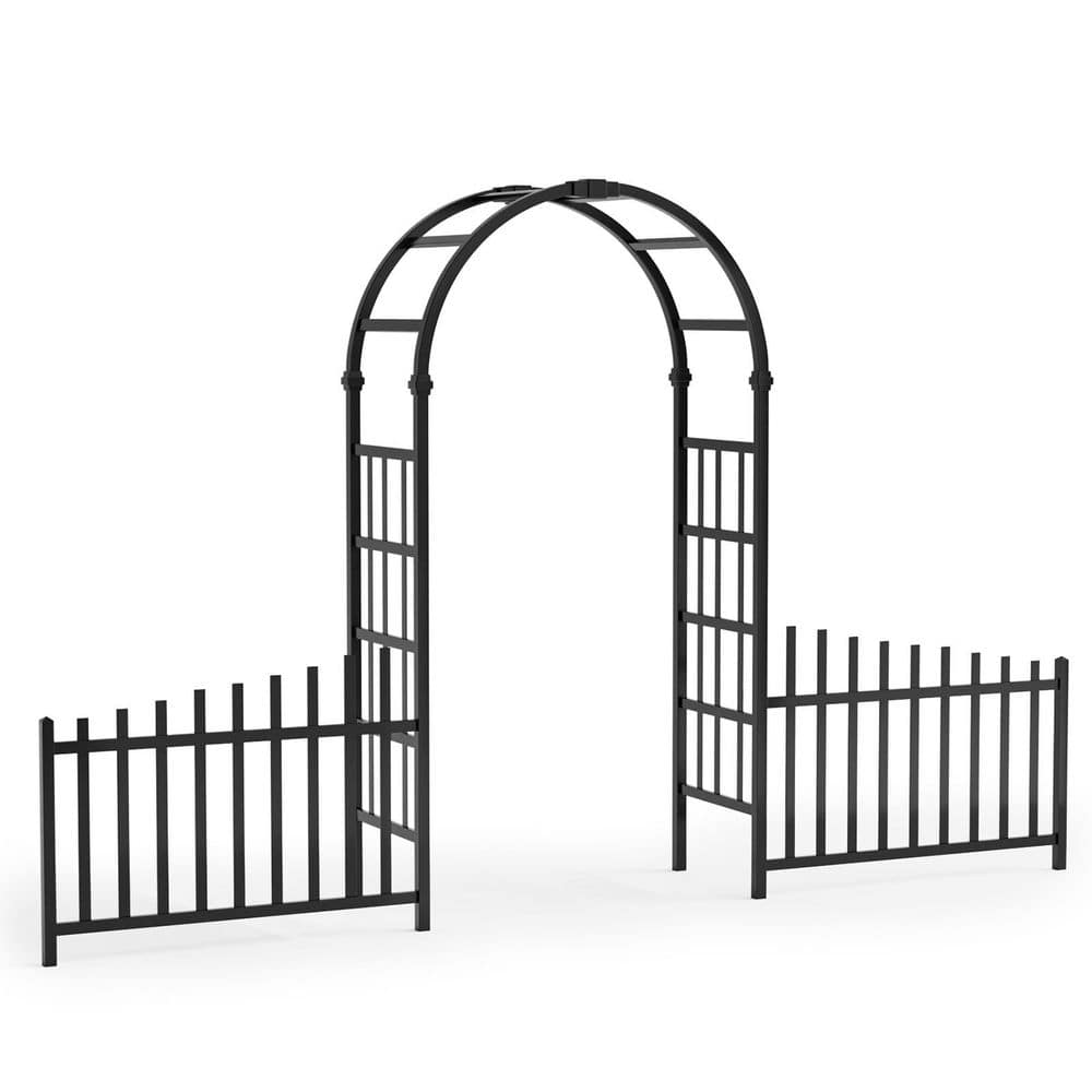 91 in. x 144 in. Garden PVC Arbor with Fences in Black price history on PriceWatchPro