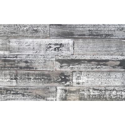 Thermo-treated 1/4 in. x 5 in. x 4 ft. White and Black Barn Wood Wall Planks (10 sq. ft. per 6-Pack)