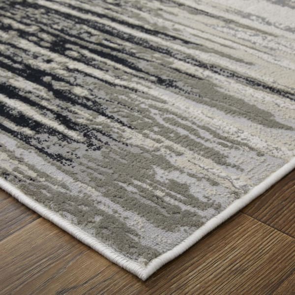 12 X 15 Black, Silver Geometric Area Rug