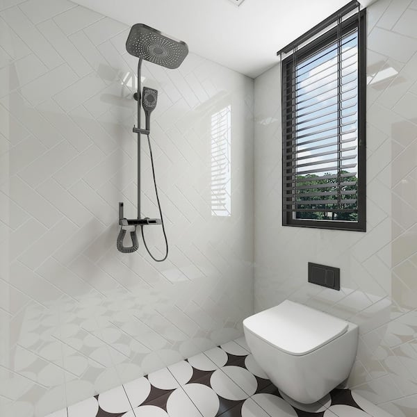 Giorbello (Sample) Glass Subway Light Gray 3-in x 9-in Glossy Glass Tile