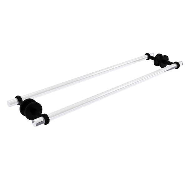 Allied Brass Clearview 30 in. Back to Back Shower Door Towel Bar with Twisted Accents in Matte Black