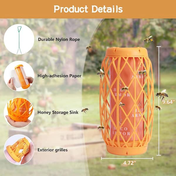 ITOPFOX Outdoor Hanging Wasp Bees Catcher Traps - Sticky Fly