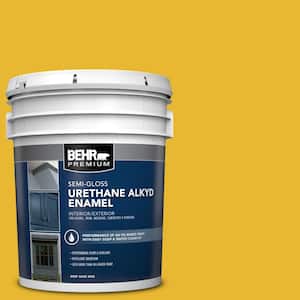 5 gal. #OSHA-6 OSHA SAFETY YELLOW Urethane Alkyd Semi-Gloss Enamel Interior/Exterior Paint