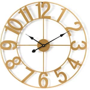 Gold Metal Analog Classic Numeral Wall Clock