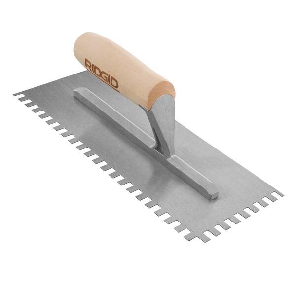 RIDGID 1/4 in. x 3/8 in. Square Notch Trowel