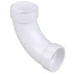 1-1/2 in. PVC DWV 90-Degree Hub x Hub Long-Turn Elbow Fitting