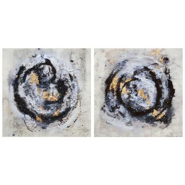 Empire Art Direct Crystallus Epoxy Coated Wrapped Glossy Abstract Canvas Unframed Wall Art with Acrylic Crystal Shards, 36 in. x 36 in.