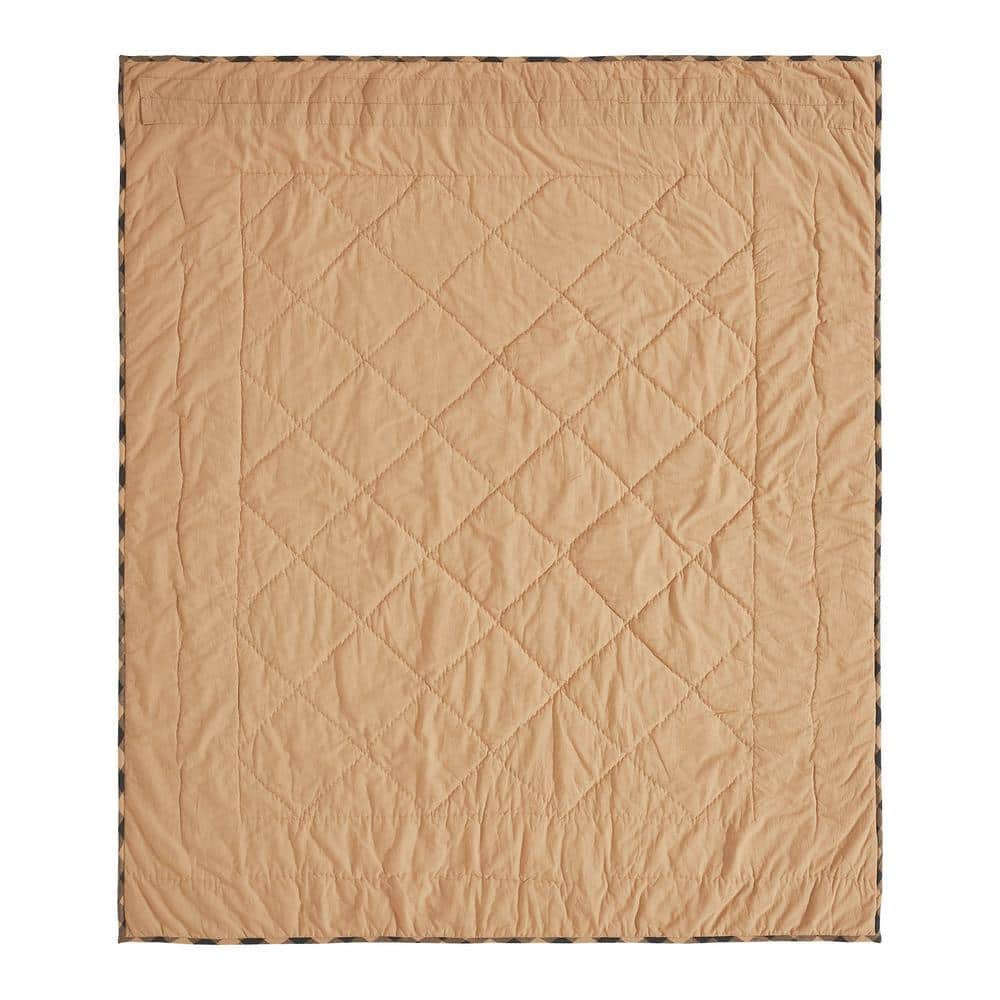 Natural Burgundy Country Checkered Cotton Quilted Throw Blanket