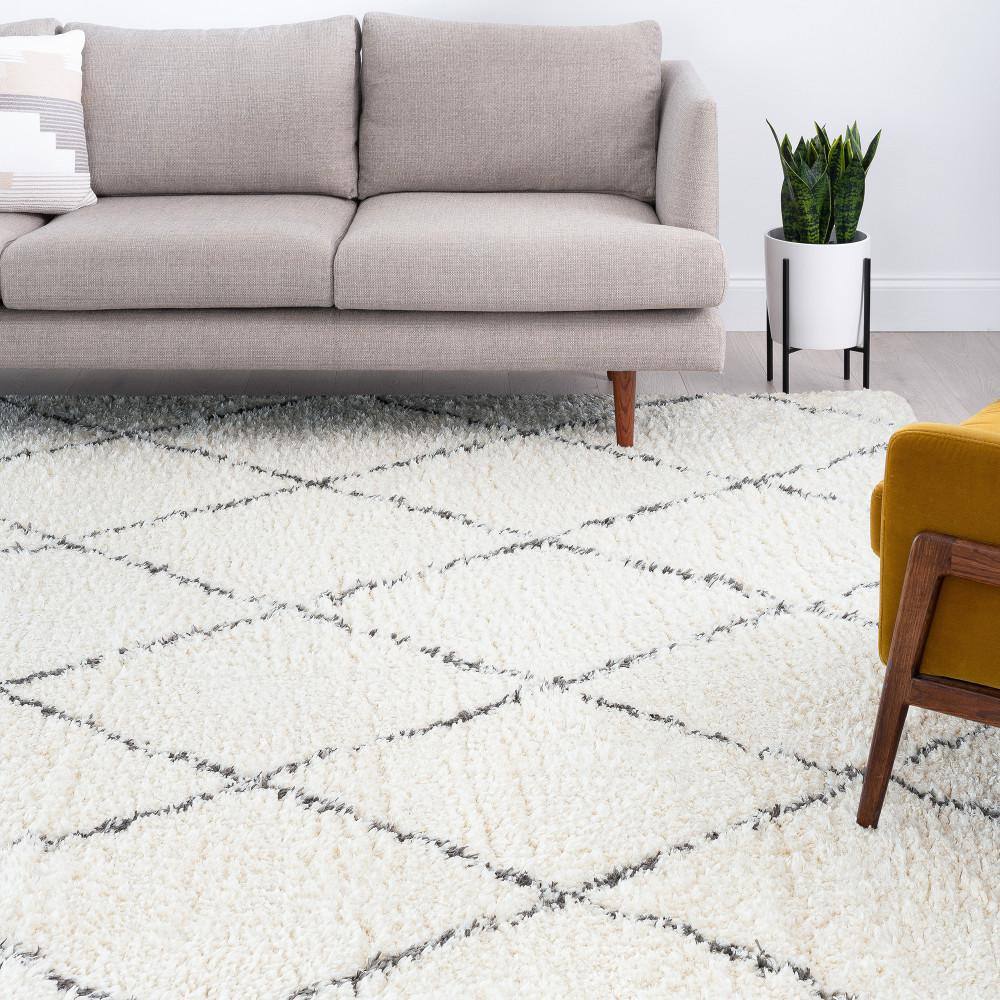 Heavenly Black Shag 2x8 Synthetic Easy Care Runner Rug