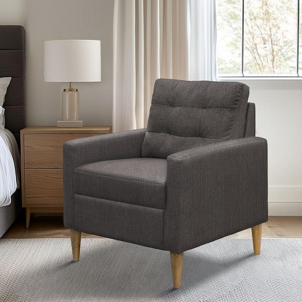 510 Design Dani Grey Arm Chair with Tufted back