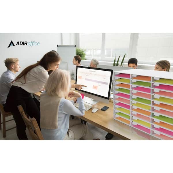 Alpine ADI501-30-WHI-2PK 30-Slot White Classroom File Organizer 2 Pack