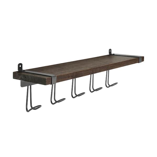 Maple Shelf Coat Rack & Hat and Coat Hooks - 4 or 5 Shelf with Aged  Bronze - Satin Nickel or Solid Brass Hooks