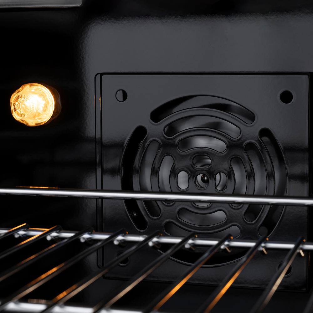 48" Black Stainless Steel Dual Fuel Convection Range with 8 Burners