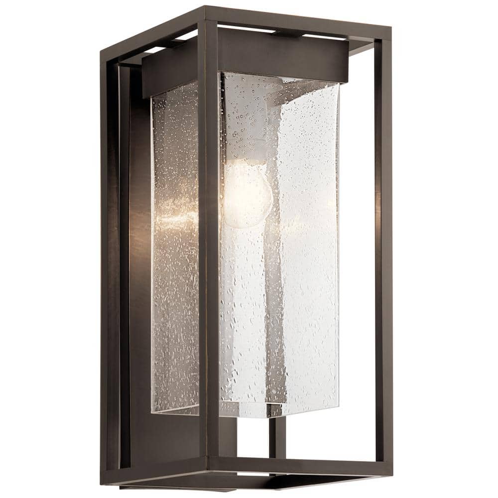Olde Bronze Seeded Glass Outdoor Wall Sconce