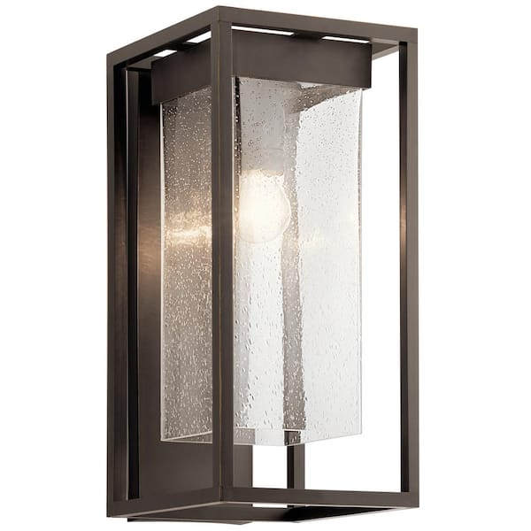 KICHLER Mercer 18.75 in. 1-Light Olde Bronze Outdoor Hardwired Wall Lantern Sconce with No Bulbs Included (1-Pack)