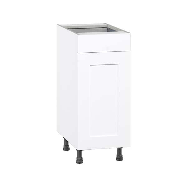 J COLLECTION Roseland 15 in. W x 24 in. D x 34.5 in. H Assembled Shaker Base Kitchen Cabinet in Warm White with Drawers