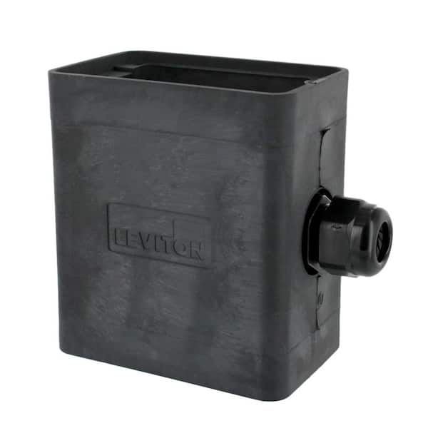 Leviton 1-Gang Extra Deep Pendant Style Cable Dia 0.230 in. - 0.546 in. Portable Outlet Box, Black