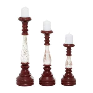 Red Mahogany Candle Holder (Set of 3)
