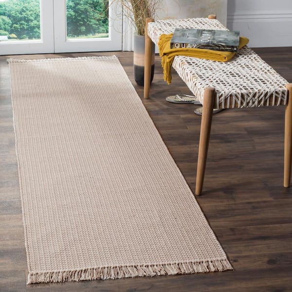 Montauk Ivory/Gray 2 ft. x 12 ft. Multi-Striped Solid Color Runner Rug