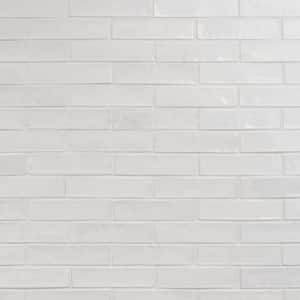 Orion White 1.96 in. x 7.87 in. Glazed Terracotta Clay Subway Wall Tile (5.38 Sq. Ft./Case)