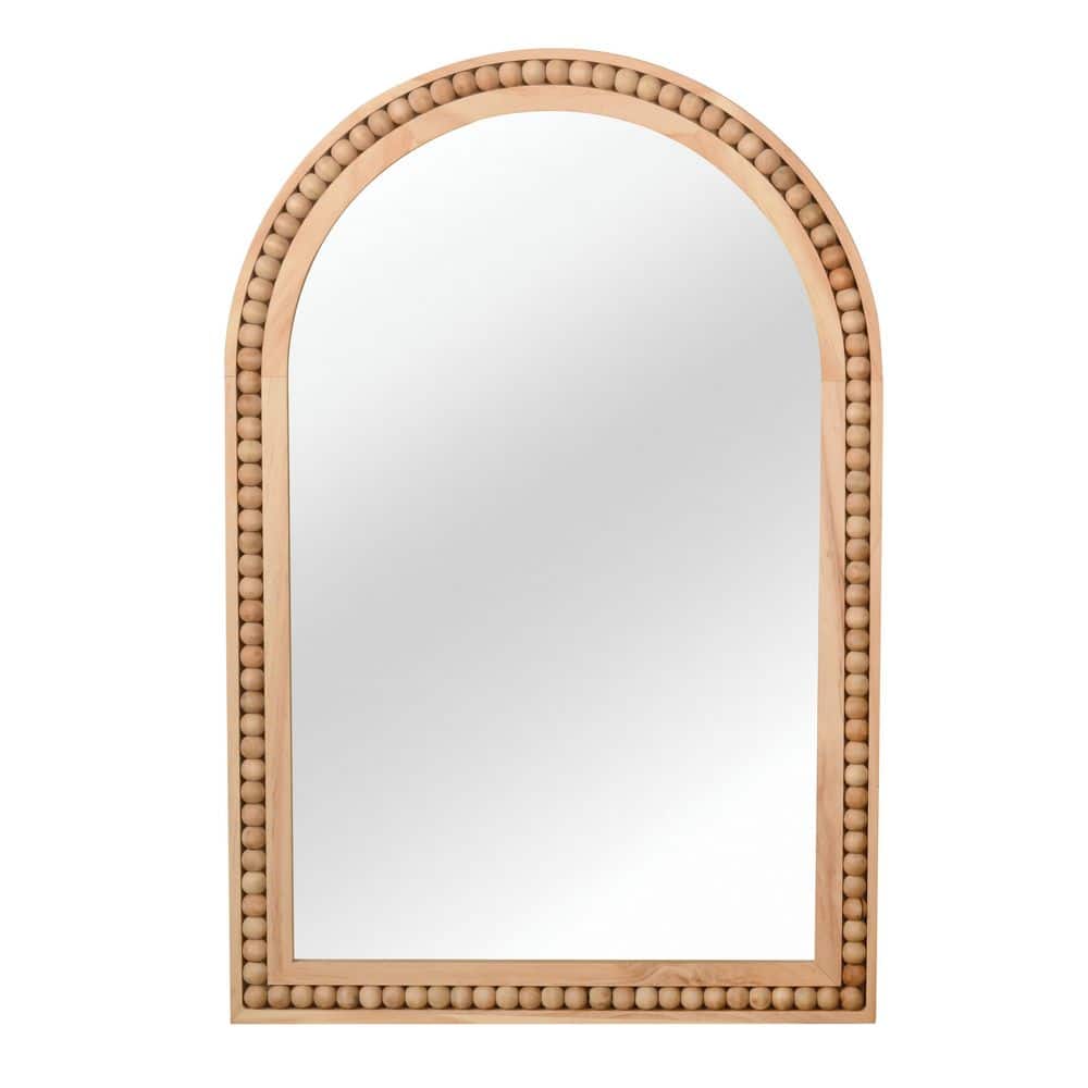 20.00 in. W x 30.00 in. H Arch Solid Wood Framed Wall Bathroom Vanity Mirror in Natural Wood price history on PriceWatchPro