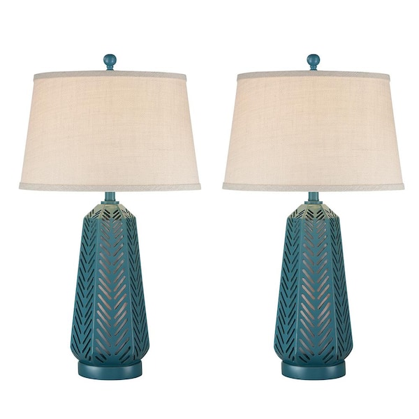 Unbranded 30 in. Largo Blue Indoor Table Lamp Set