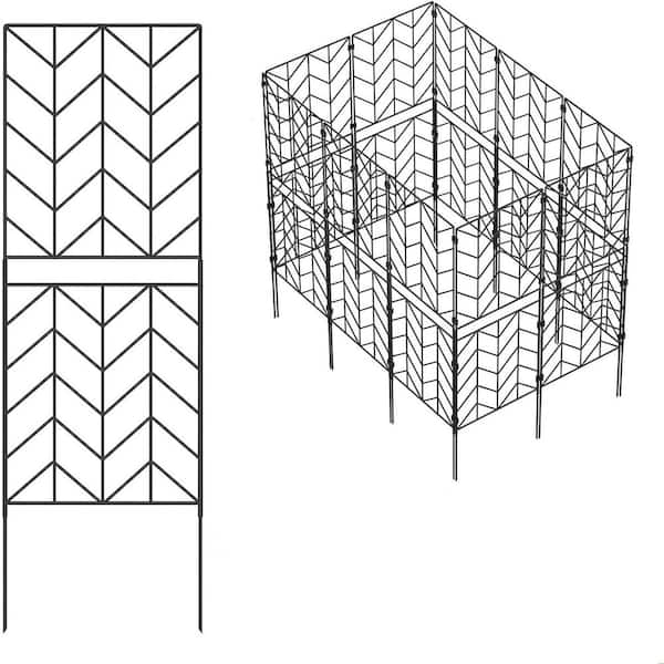 Tall Decorative Rustproof Metal Garden Fence 12.59 in. Animal Barrier for No Dig Border Panel Landscape 10 Pack