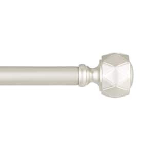 Regal 36 in. - 72 in. Adjustable Length 1 in. Dia Single Curtain Rod Kit in Matte Nickel with Finial