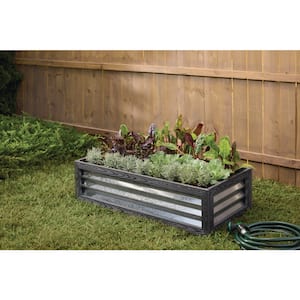 Cinch Smart Garden (48 in. L  x 24 in. W x 12 in. H) Grey Composite with Galvanized Steel Raised Garden Bed