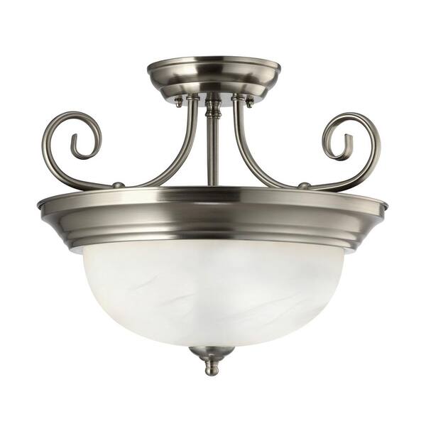 CANARM Julianna 2-Light Brushed Nickel Semi-Flush Mount Light