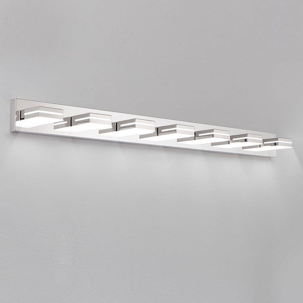 47.2 in. 6-Light Chrome Integrated LED Vanity Light Bar with Energy-Efficie