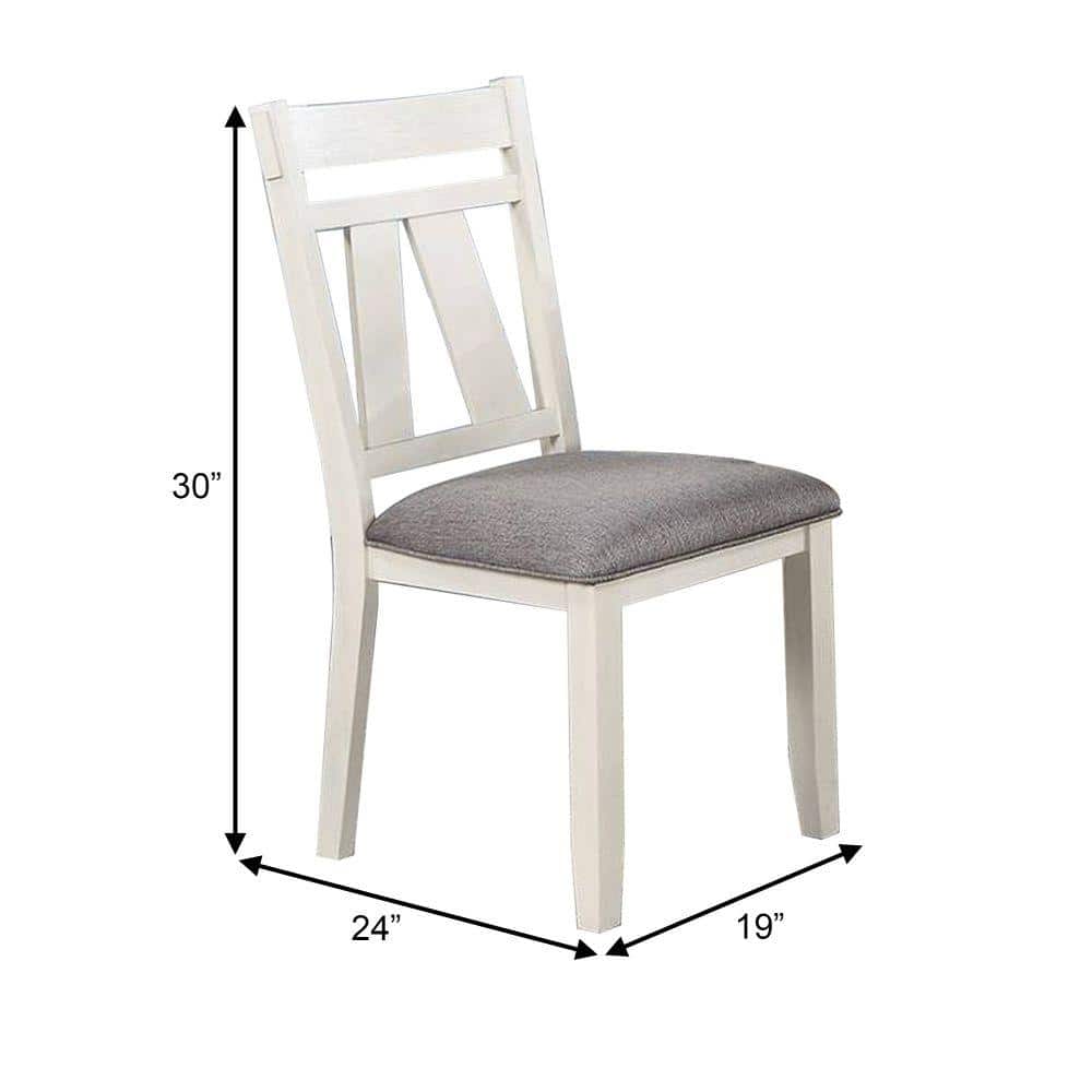Lexi 24" Gray White Microfiber Upholstered Side Chair