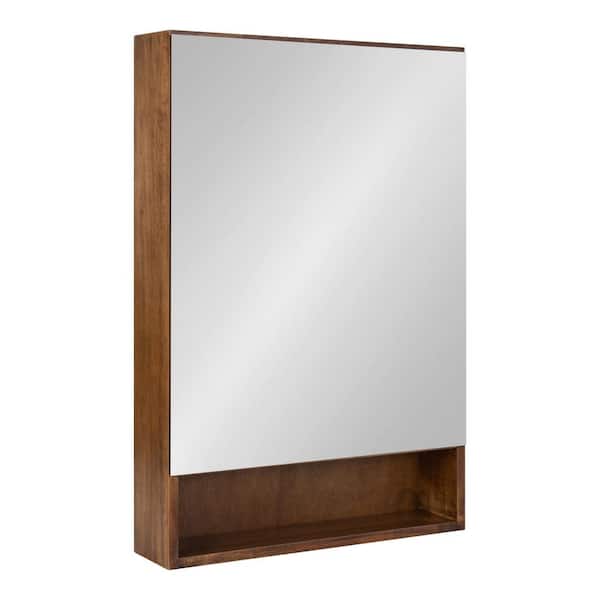 Kate and Laurel Vin 30.00 in. H x 20.00 in. W Modern Rectangle Rustic Brown Framed Accent Wall Mirror