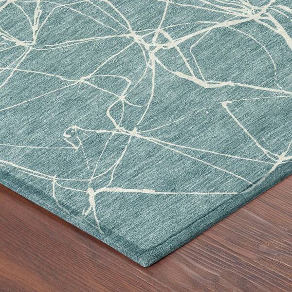 Chantille Machine Washable Indoor/Outdoor Abstract ACN2826 Teal 10 ft. x 14 ft. Area Rug
