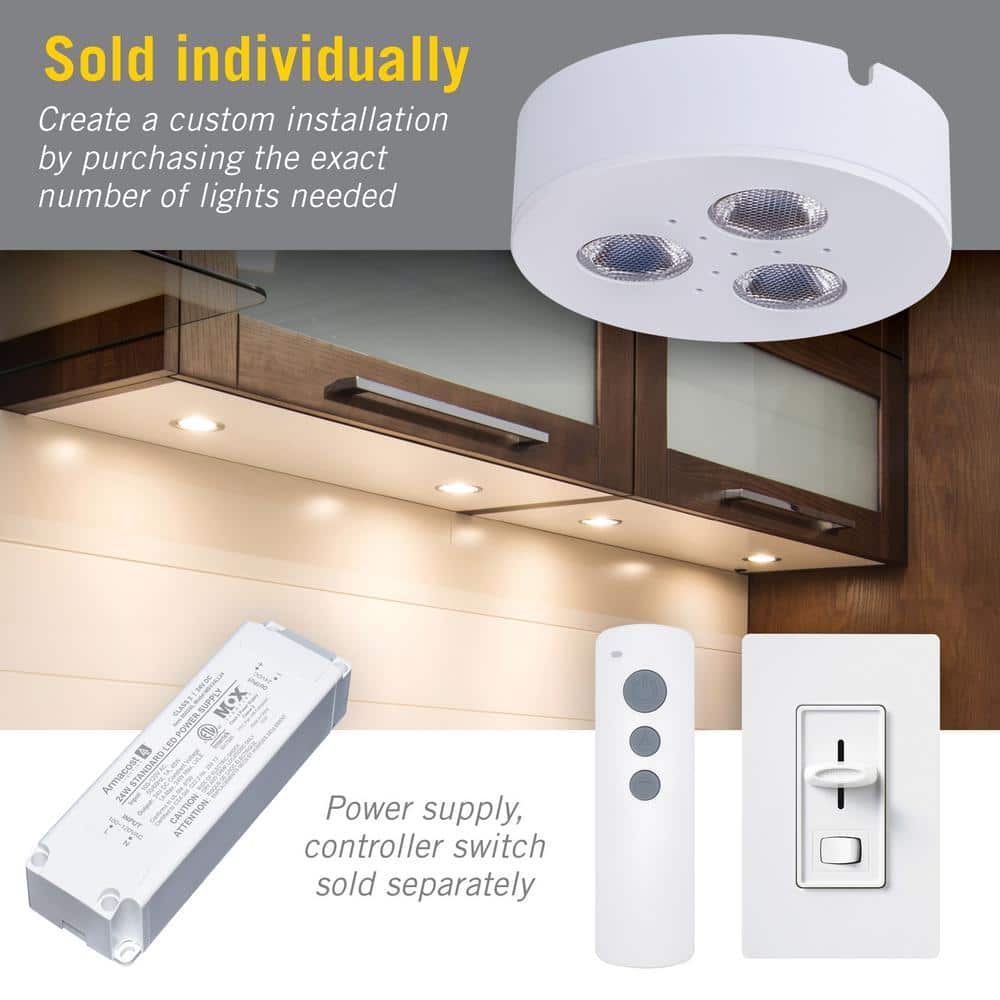 Silver Aluminum Warm White Dimmable LED Puck Light