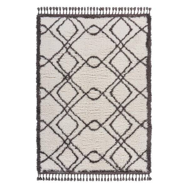 HomeRoots Cream 8 ft. x 10 ft. Rectangle Polyester Area Rug