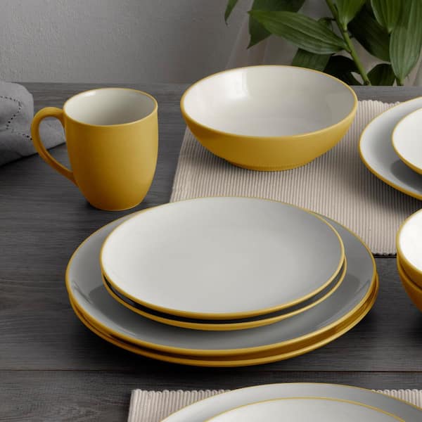 Noritake Colorwave Mustard 16-Piece Coupe (Yellow) Stoneware