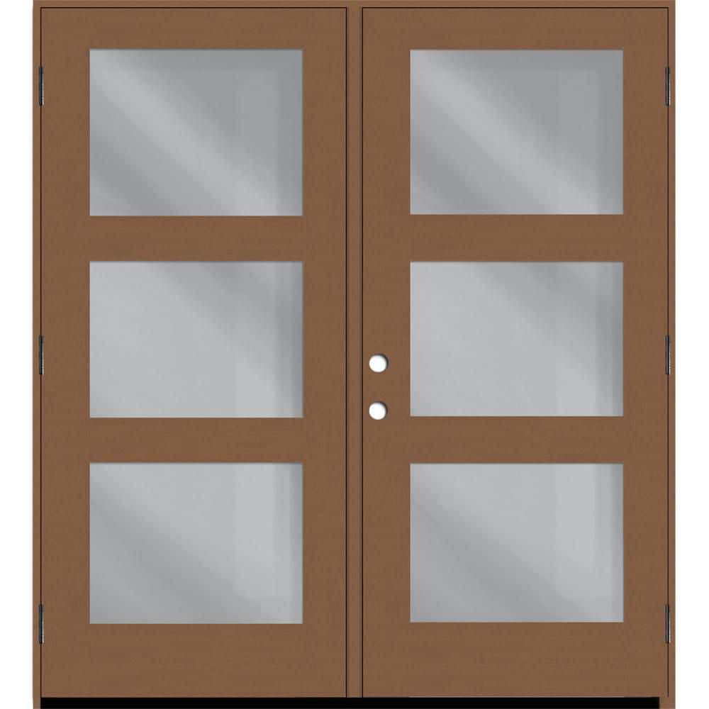 "Regency 72 in. x 80 in. Modern 3L Equal Clear Glass AutumnWheat LHOS Stained Fiberglass Retro Patio Door w/6""Jamb" price history on PriceWatchPro