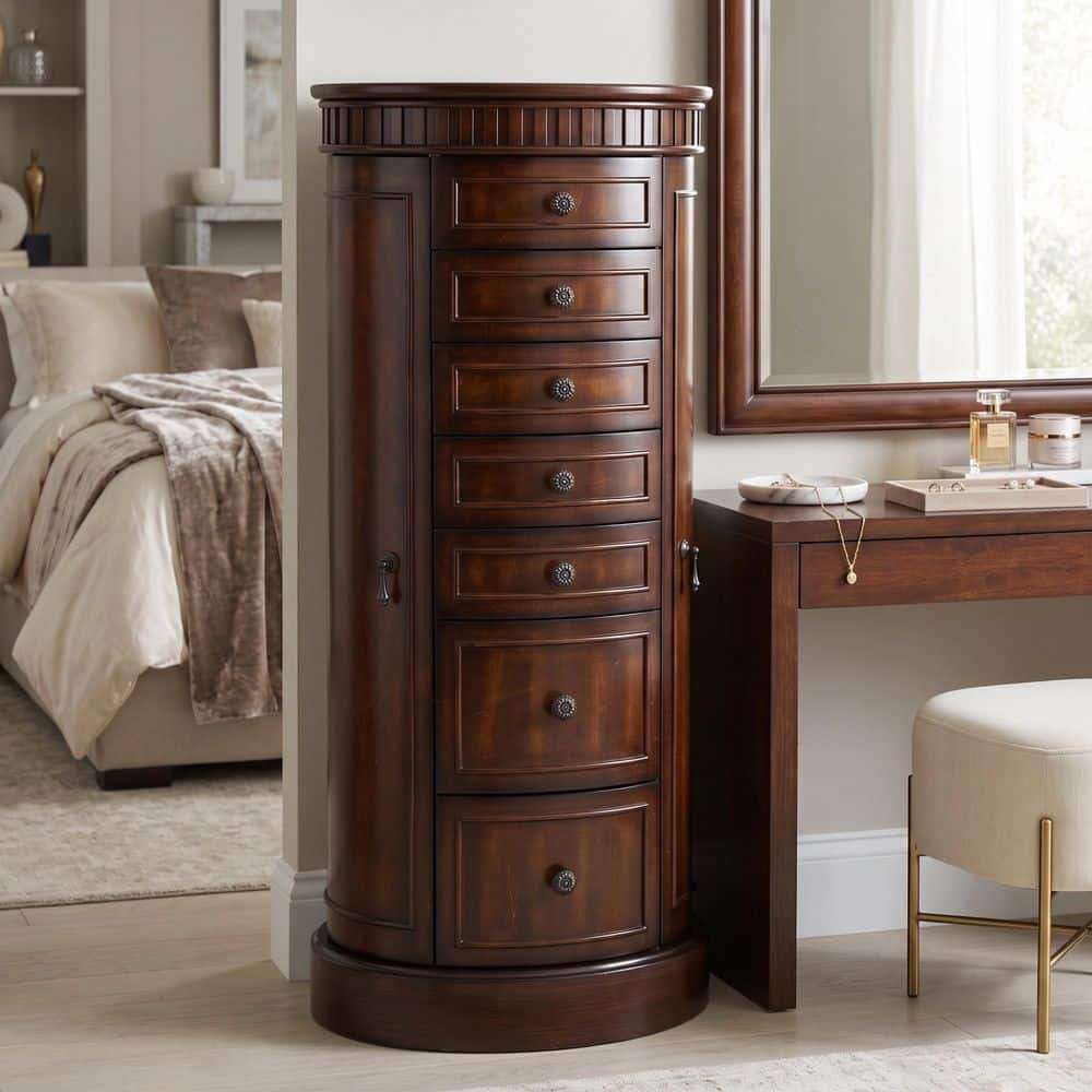 Bailey Walnut Jewelry Armoire