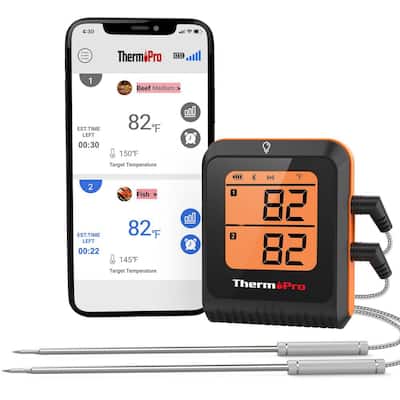 AcuRite Digital Meat Thermometer with Wireless Display and Time Left to  Cook 01185M - The Home Depot