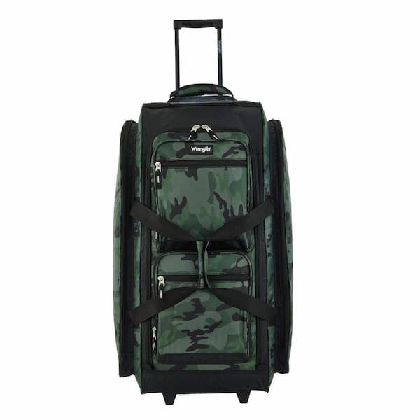 30 in. Green Camo Multi-Pocket Vertical Rolling Duffel w/Telescopic Handle