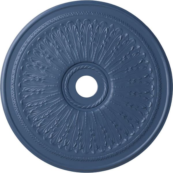 Ekena Millwork 1" x 29-1/8" x 29-1/8" Polyurethane Oakleaf Ceiling Medallion, Hand-Painted Americana