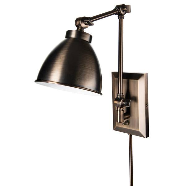 NORWELL Maggie 1-Light Architectural Bronze Wall Sconce With Swing 