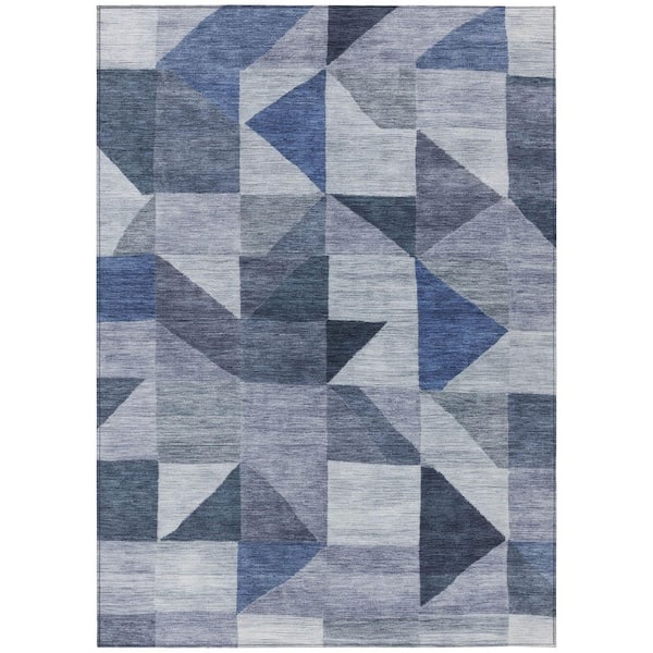 Chantille Machine Washable Indoor/Outdoor Abstract ACN2373 Denim 5 ft. x 7 ft. 6 in. Area Rug