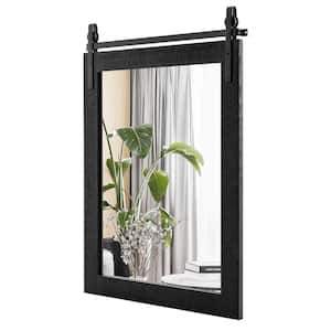 22 in. W x 30 in Rectangular Frame Wall Bathroom Vanity Mirror in Black