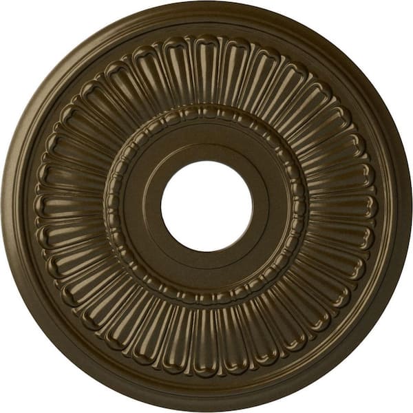 Ekena Millwork 16" x 3-5/8" I.D. x 3/4" Melonie Urethane Ceiling Medallion (Fits Canopies upto 6-3/8"), Brass